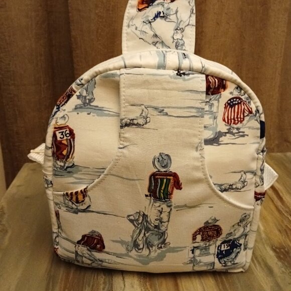 New Cowboy Rodeo Theme Mini Backpack Sling Bag Crossbody Red White Blue Rnchwear - Picture 3 of 7